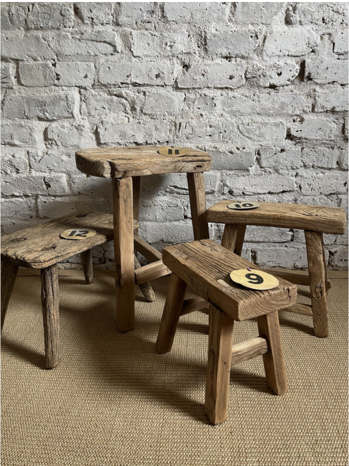 Rustic Elm Stools