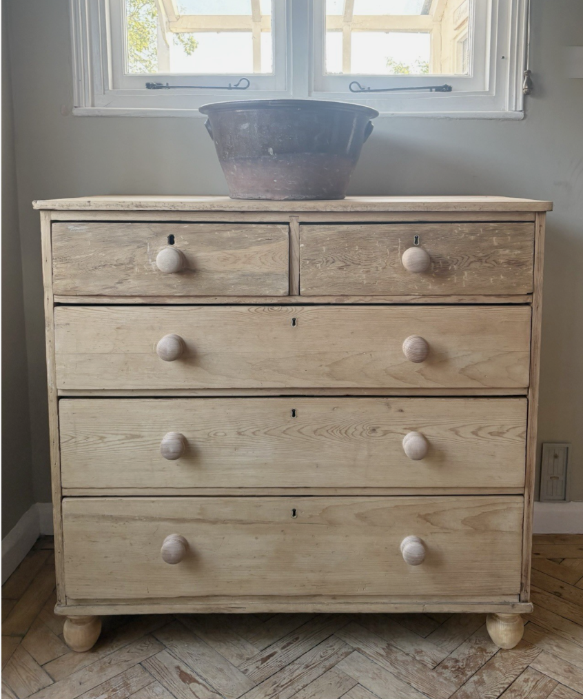 Large Antique Pine Chest Of Drawers