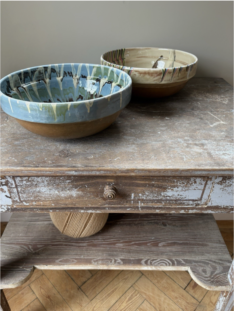 Rustic Glazed Terracotta Bowls - Large 26.5cm