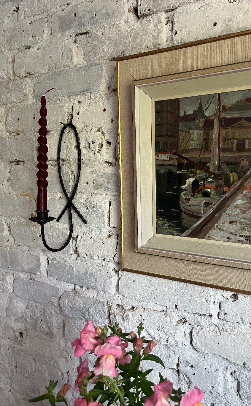 Twisted Rope Candle Wall Sconces - pair