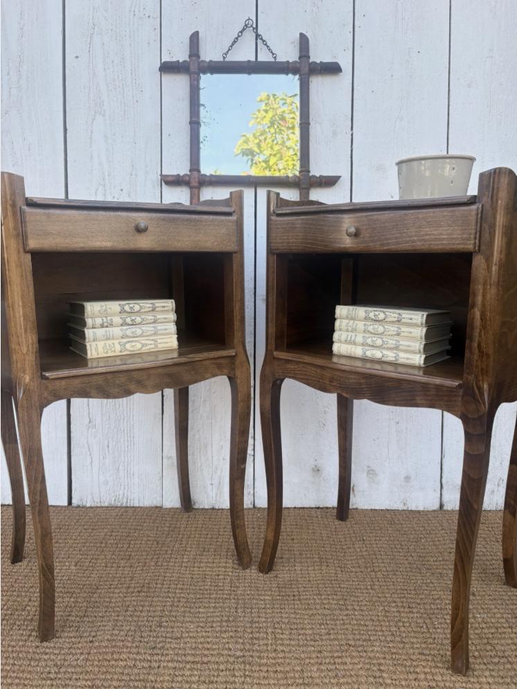 French Vintage Bedside Tables - pair