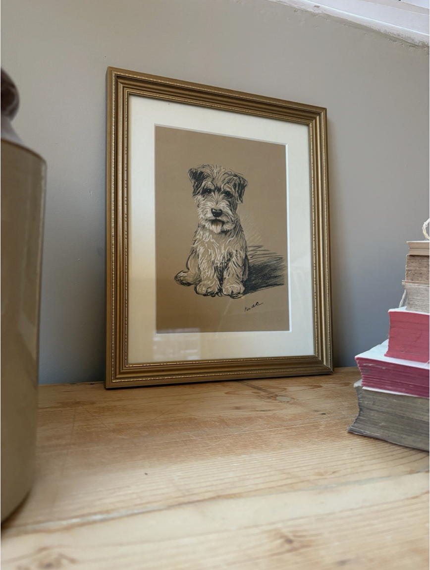 Vintage Framed Terrier Print