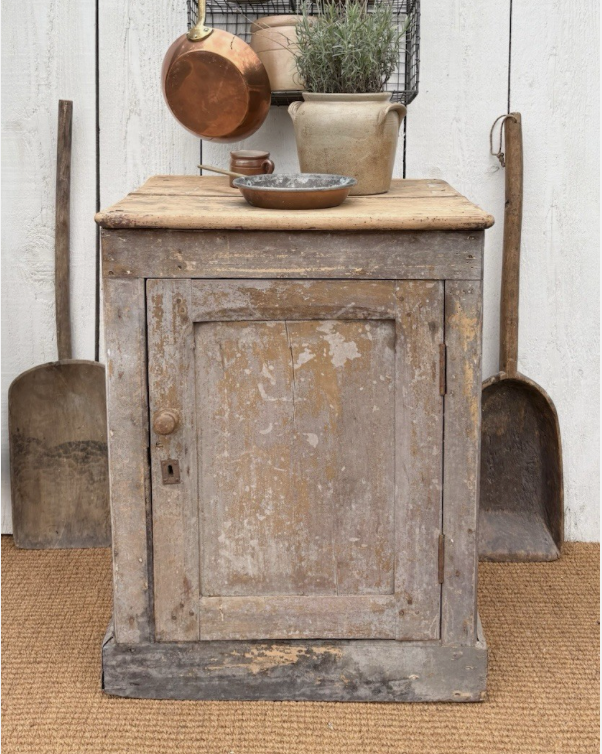 Distressed French Cupboard With Original Paint