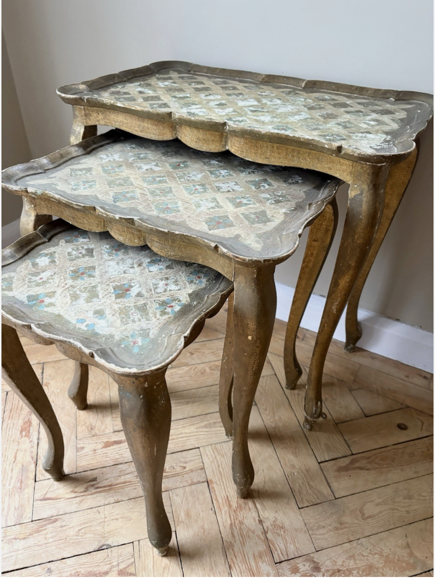 Nested Vintage Florentine Tables - set of three