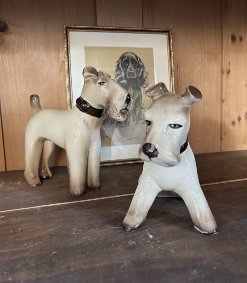 Vintage Ceramic Fox Terriers - pair