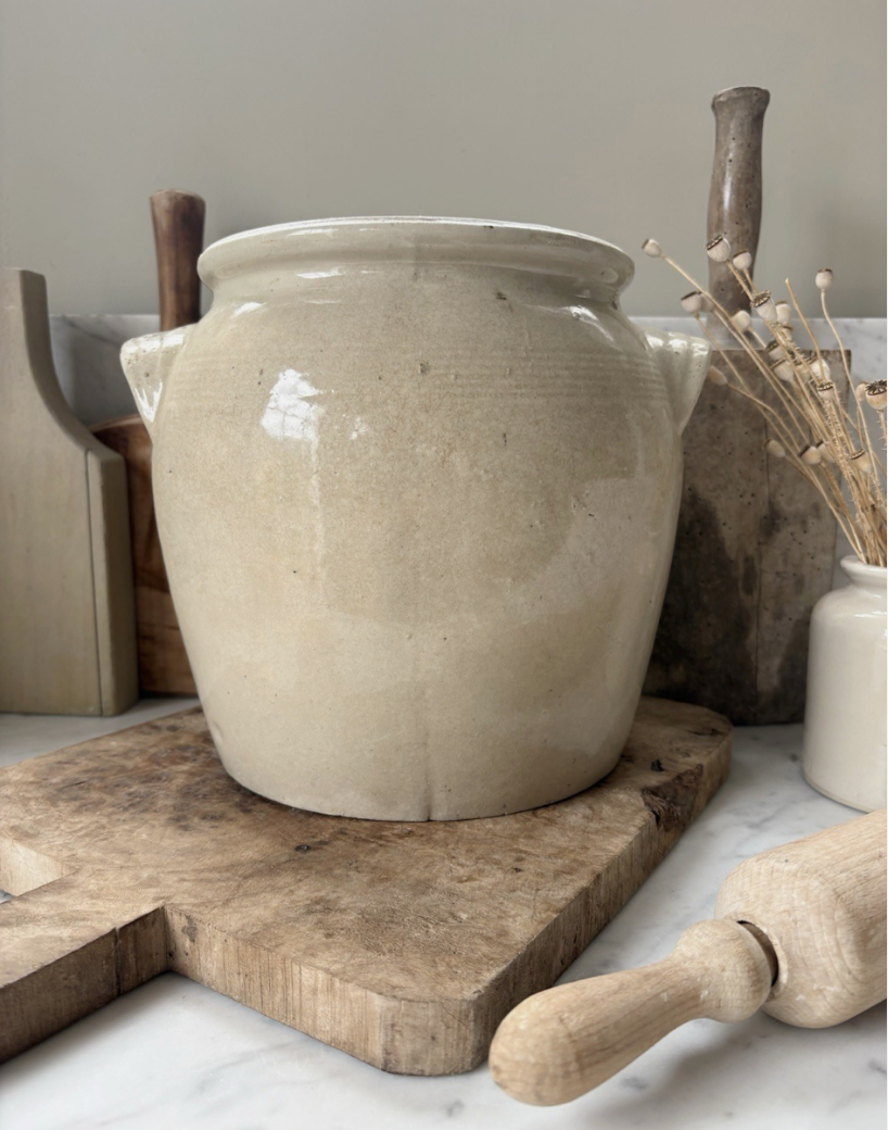 Large Antique French Confit Pot