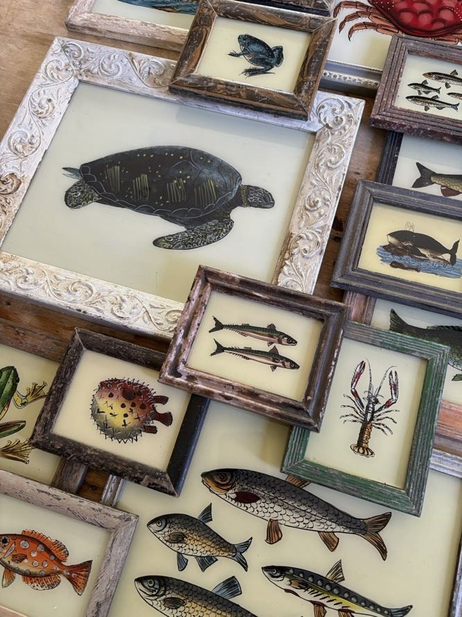 Aquatic Reverse Glass Paintings