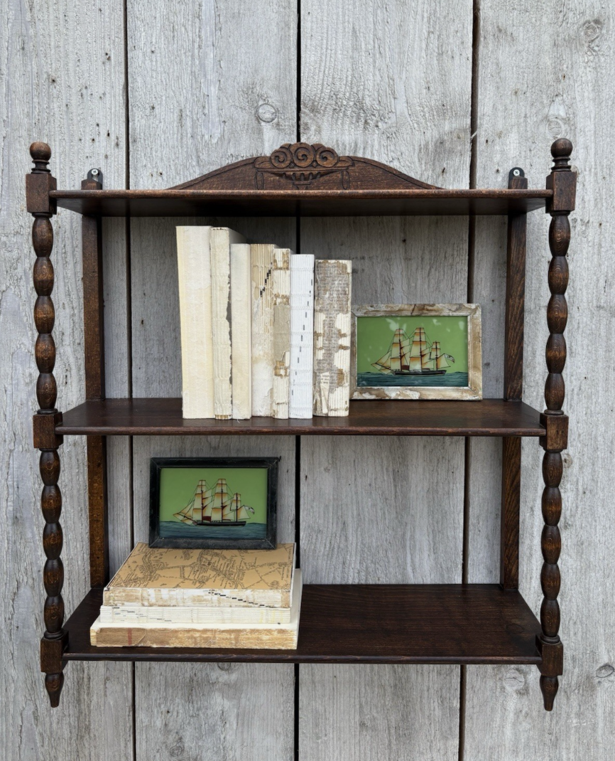 Antique French Bobbin Shelf