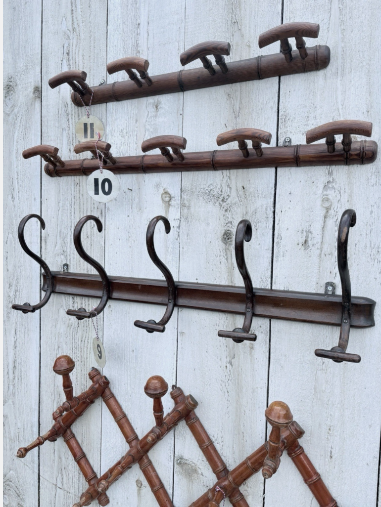Vintage French Wooden Coat Hooks