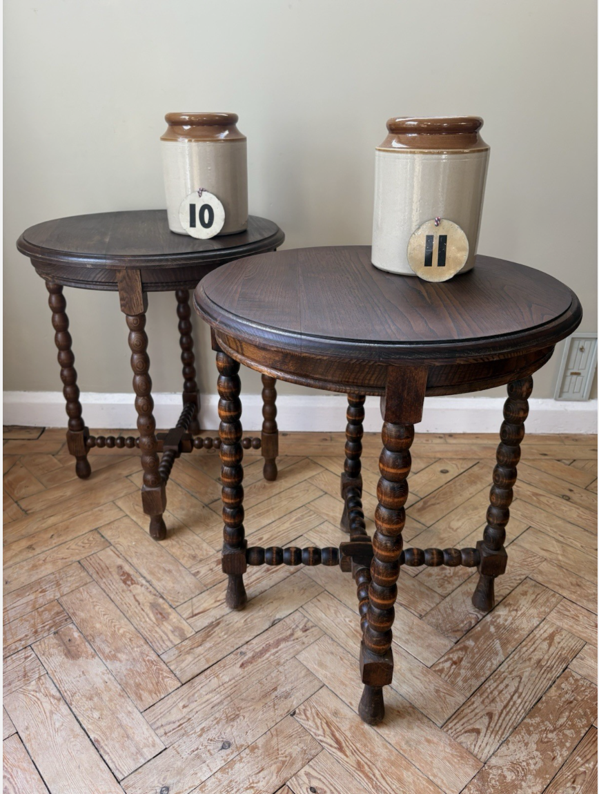 Antique French Bobbin Side Tables