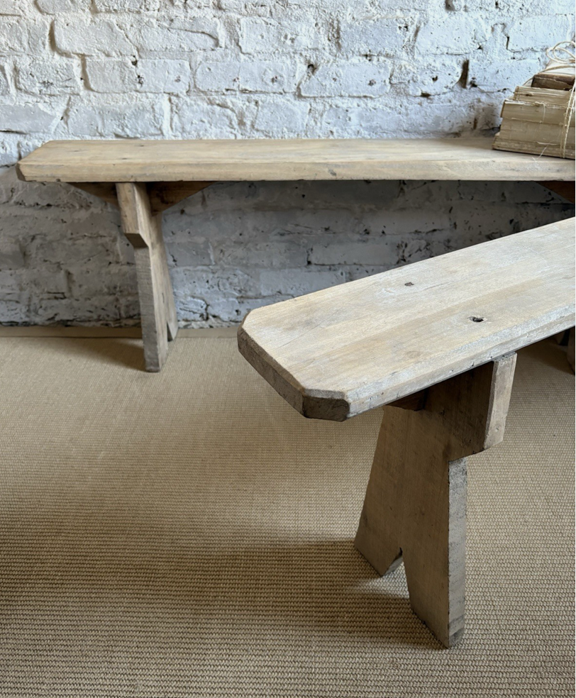Vintage French Bleached Bench