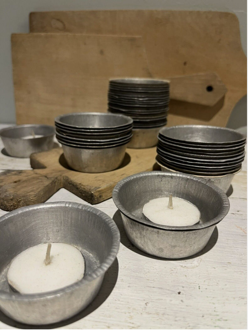 Vintage French Pie Tins (Candle Holders)