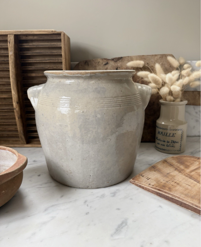 Large Antique French Confit Pot
