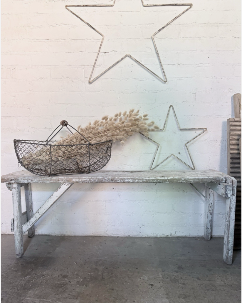 Primitive Rustic Painted Bench