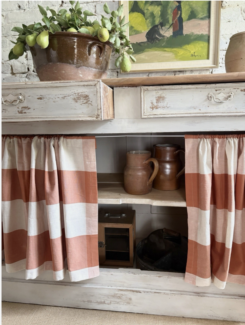 Large French Open Cupboard With Curtain