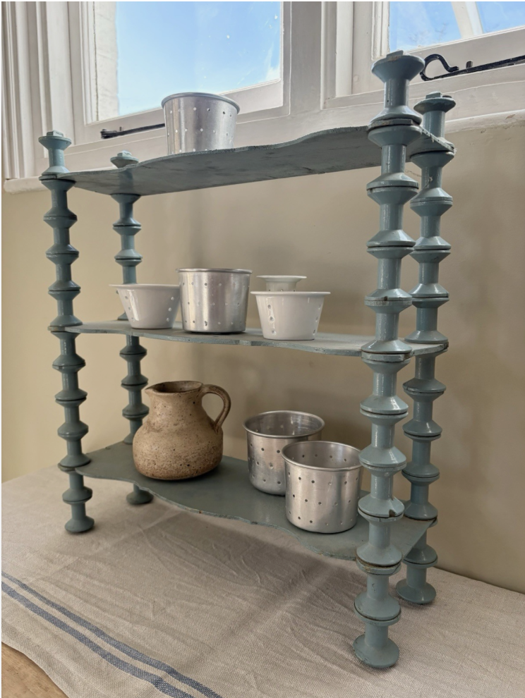 Vintage French Painted Cotton Reel Shelf