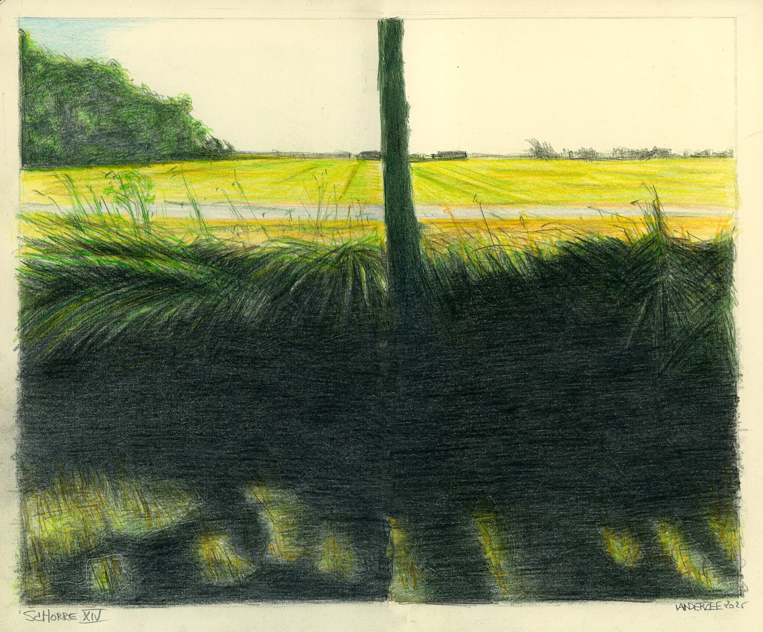 Schorre 14 (watercolour pencil study) 21/26