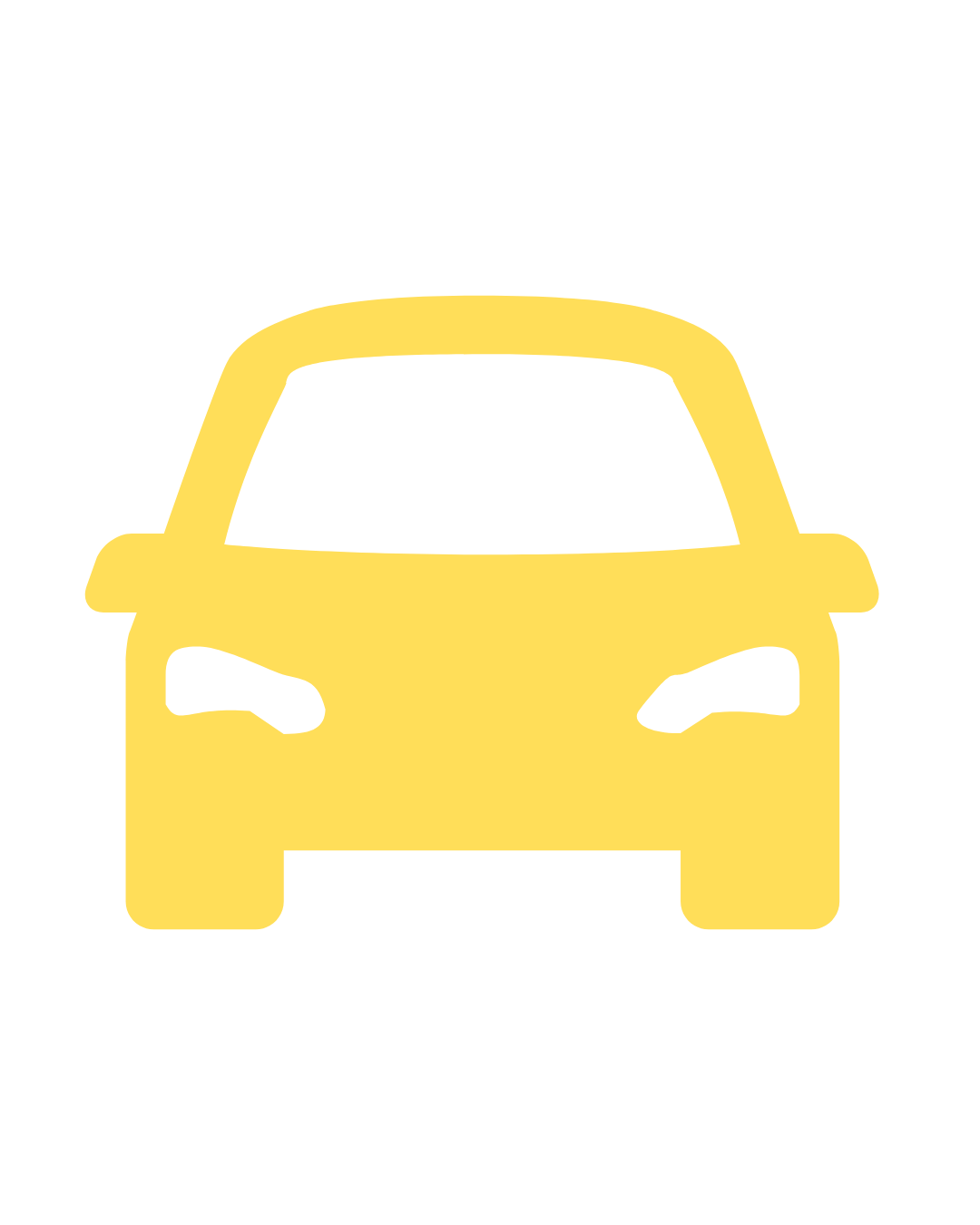 Silhouette of a front view of a car