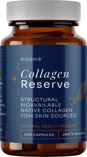 Axiomé Collagen Reserve non-hydrolyzed native marine collagen supplement.