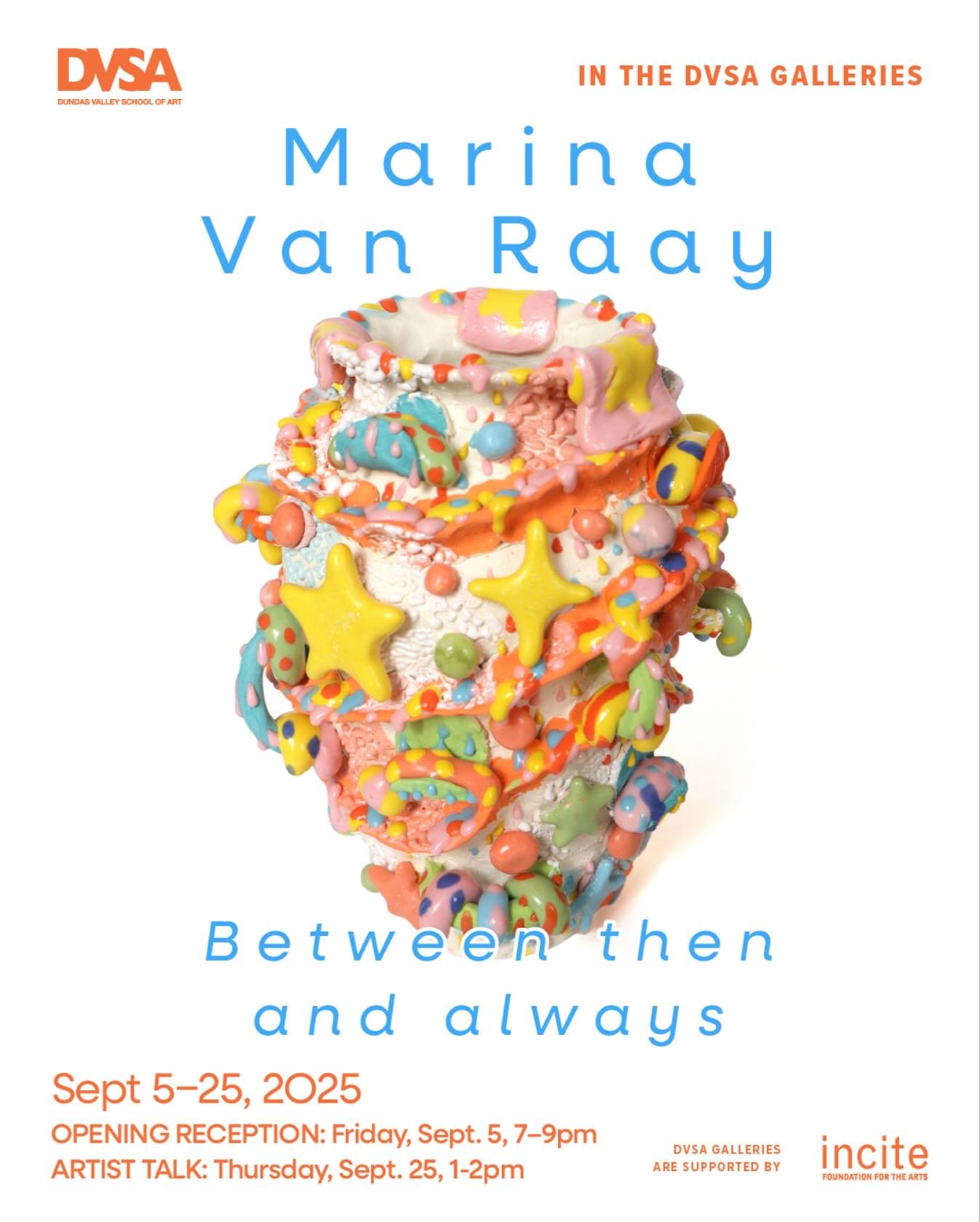 ✨My first solo show &mdash; 𝘉𝘦𝘵𝘸𝘦𝘦𝘯 𝘵𝘩𝘦𝘯 𝘢𝘯𝘥 𝘢𝘭𝘸𝘢𝘺𝘴&mdash; opens Sept 5 at Dundas Valley School of Art and runs until Sept 25. @dvsa.ca 

It will include a combination of work from my time at Sheridan and new directions I&rsquo;ve