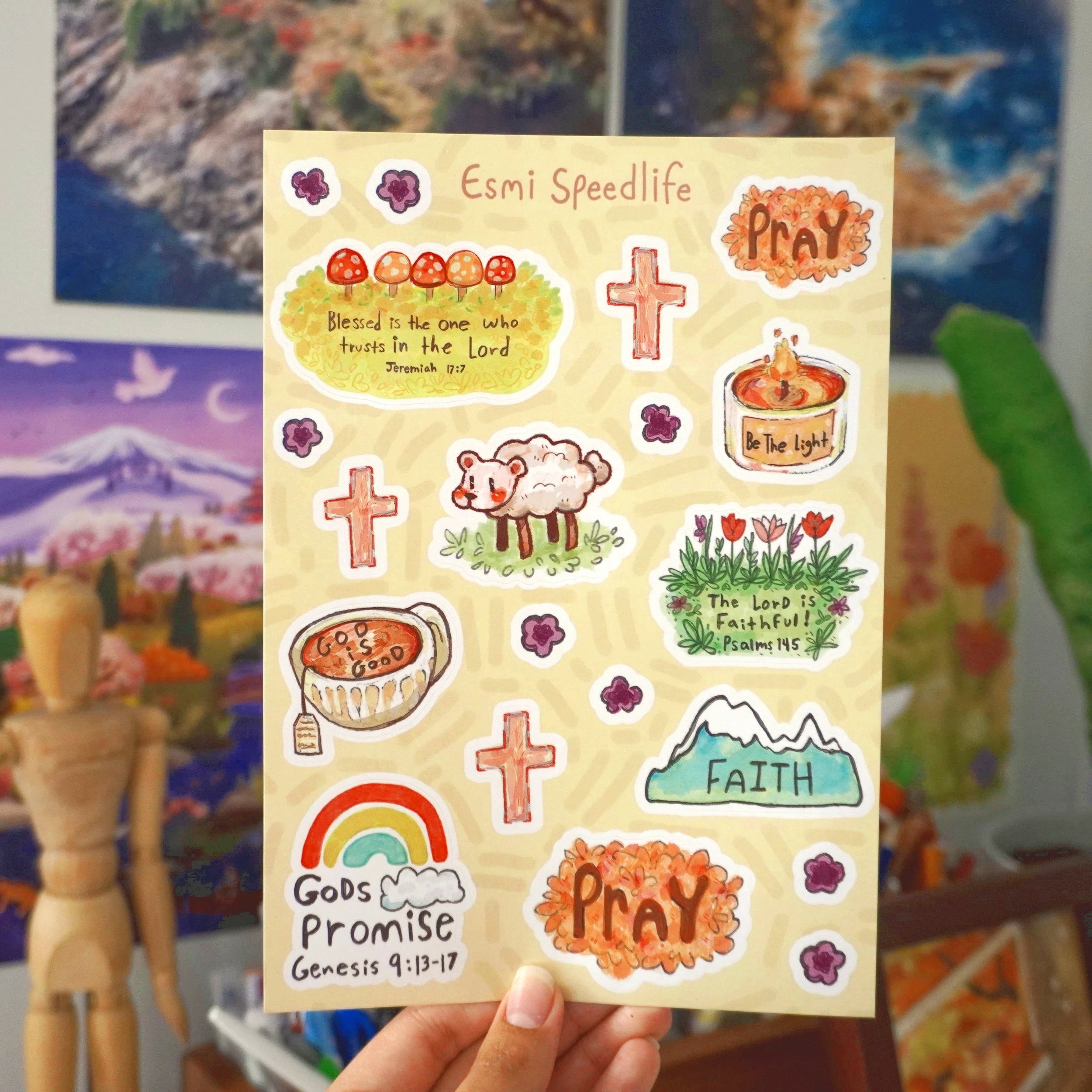 Faith On Fire - Waterproof Sticker Sheet