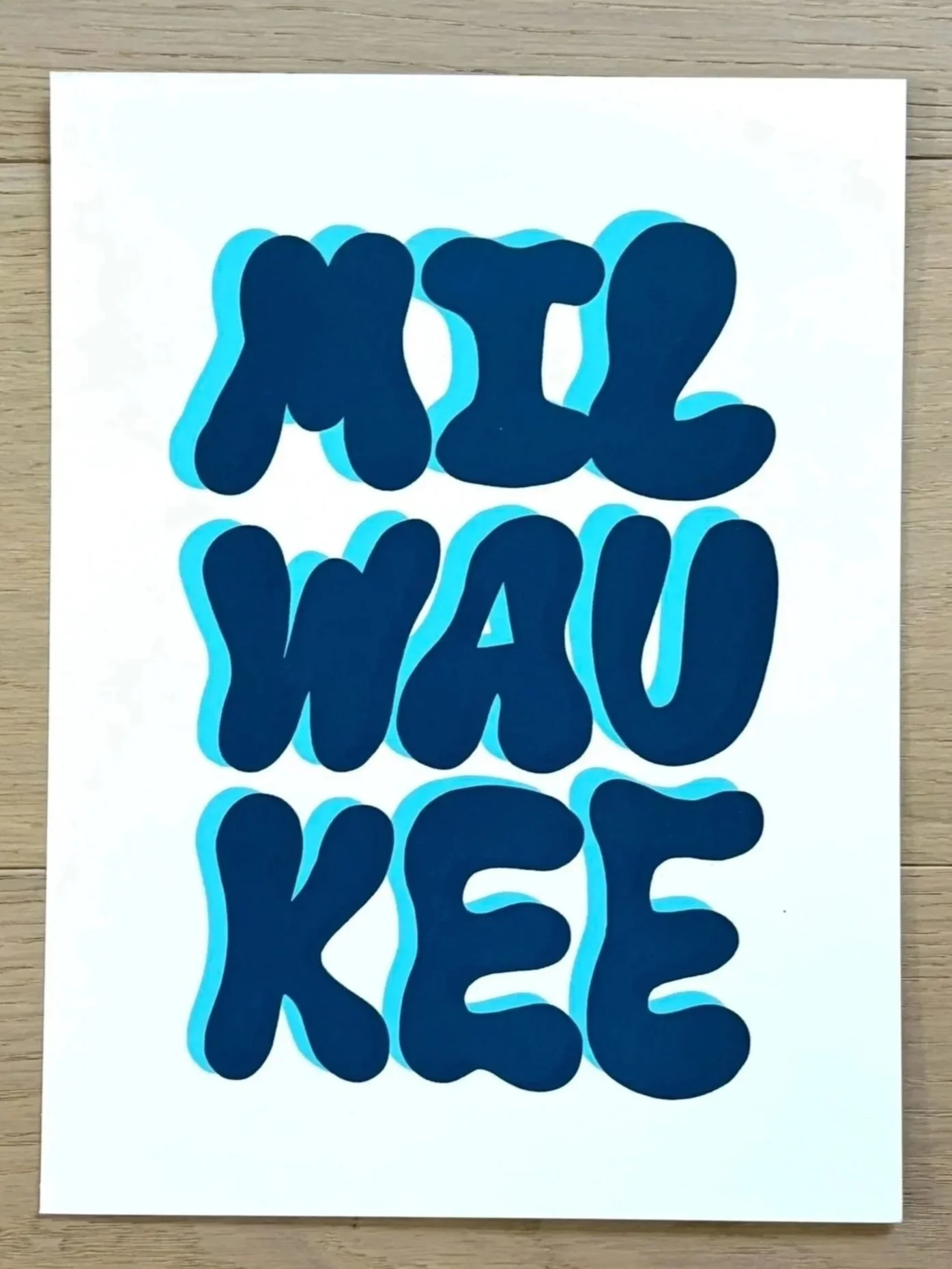 "milwaukee"  

9" x 12" Screen Print