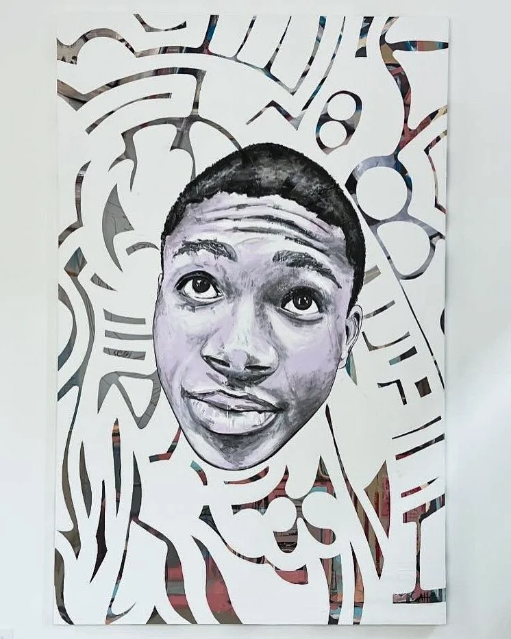 "dream big"  

Giannis Antetokounmpo  

47” x 74” acrylic paint on mixed media
