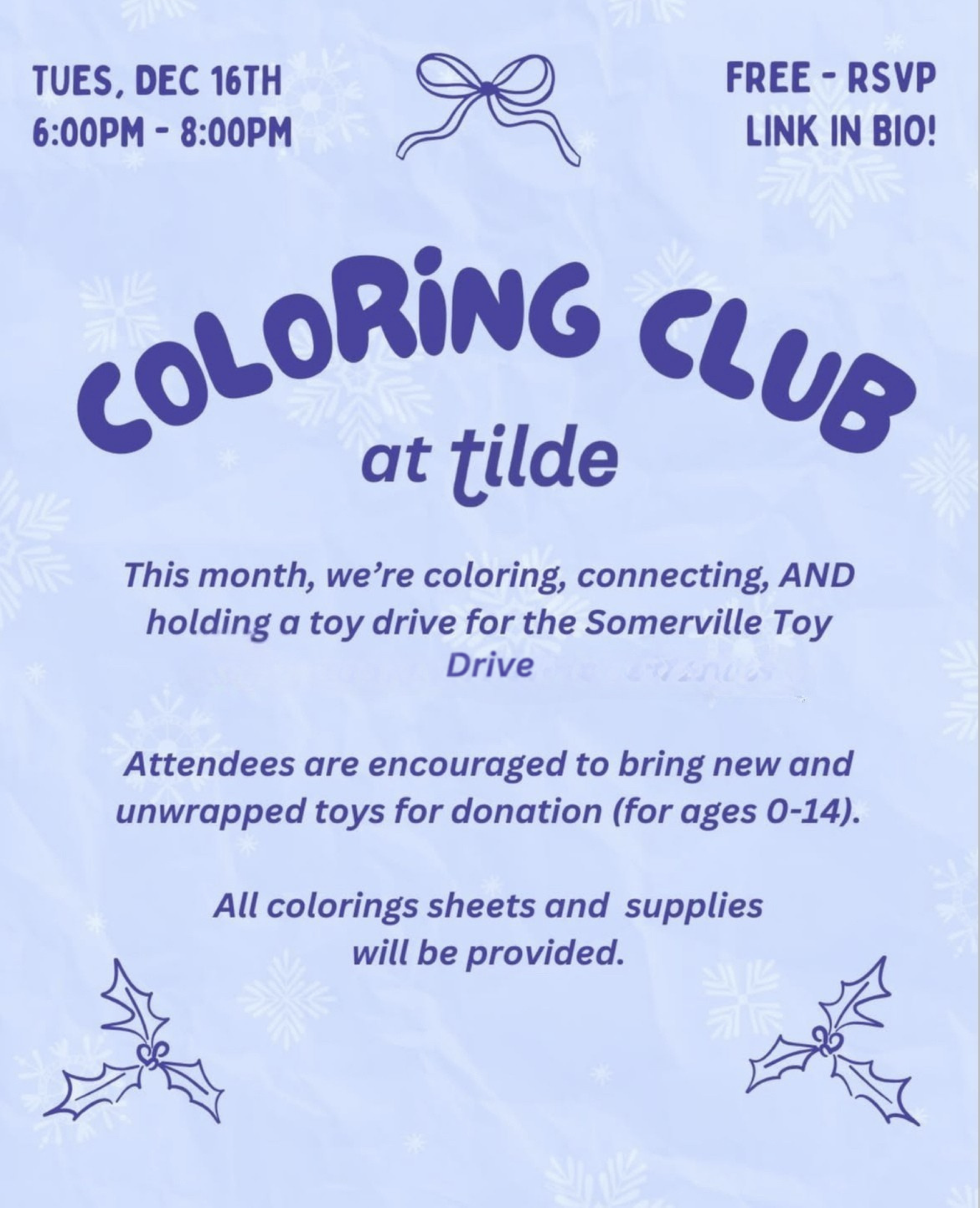 coloring club &amp; toy drive