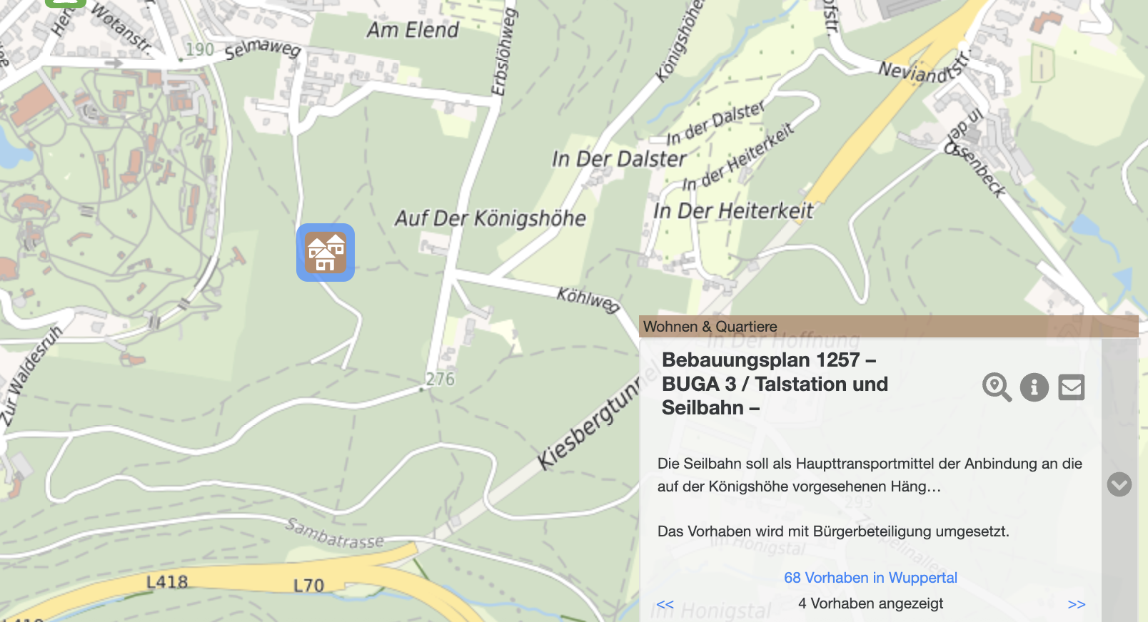 Orte der BUGA 31 auf der Vorhabenkarte