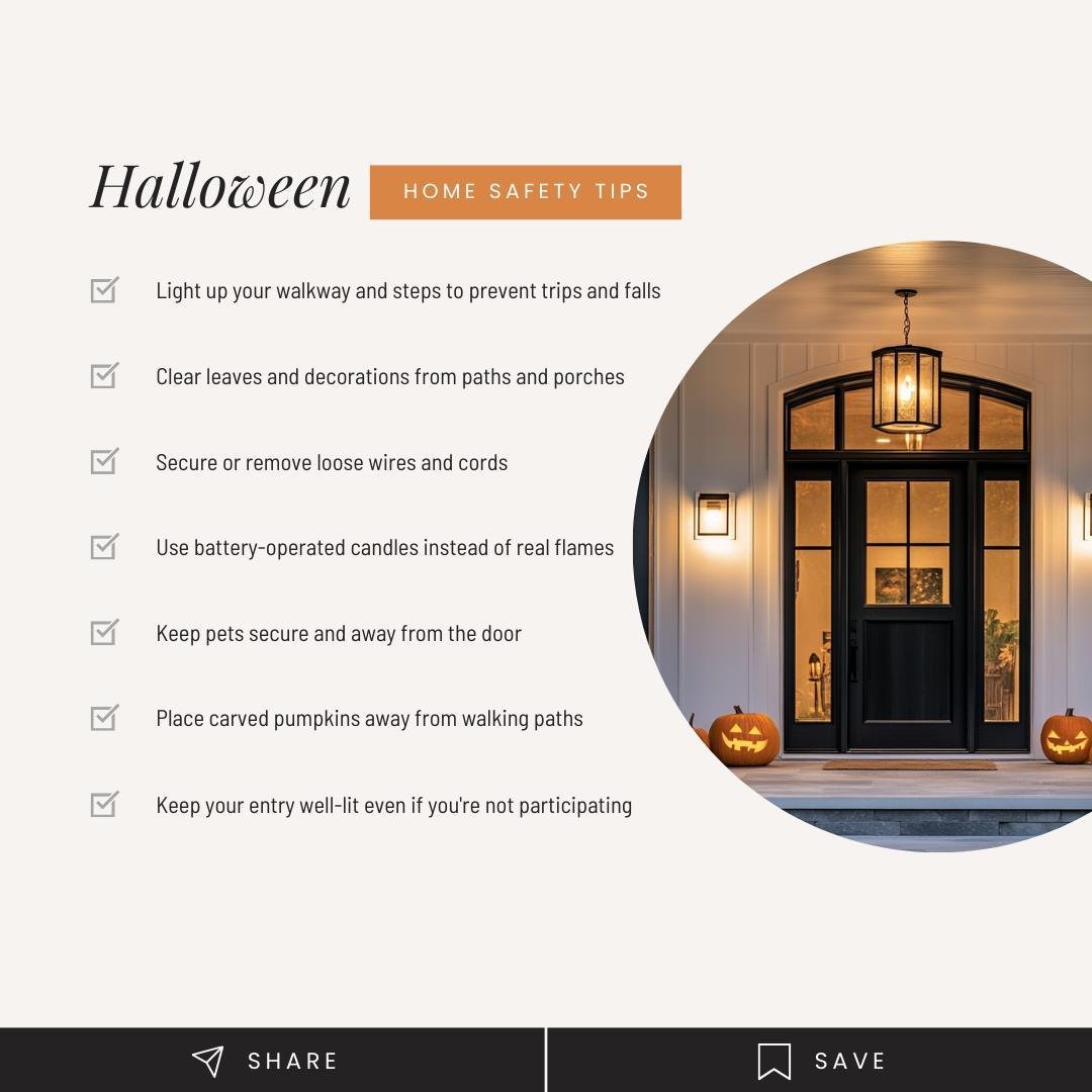 🎃 Stay safe this Halloween with these simple home safety tips! From clearing walkways to using battery-operated candles, a little preparation can go a long way in keeping your home safe for trick-or-treaters. 🕯️🏡

✅ Want more helpful homeowner tip