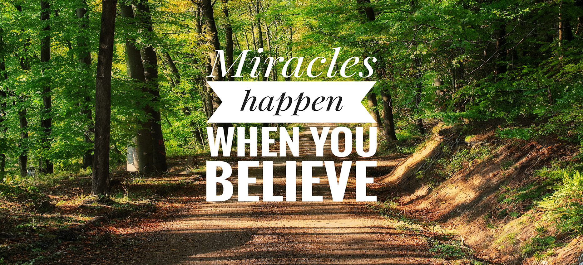 Colleen Crane MSW wooded forest trail with green foliage and sunlight filtering through the trees, overlaid with an inspirational quote.