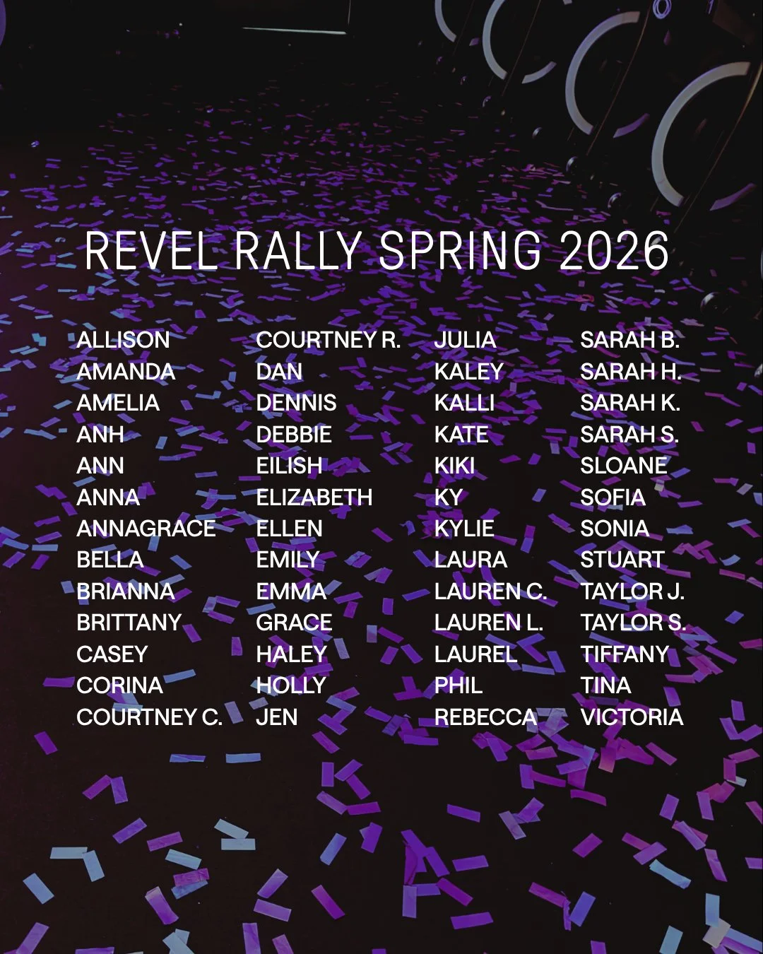 REVEL RALLY SPRING 2026⁠
⁠
Congratulations to everyone who completed the April challenge! We love cheering you on 💜