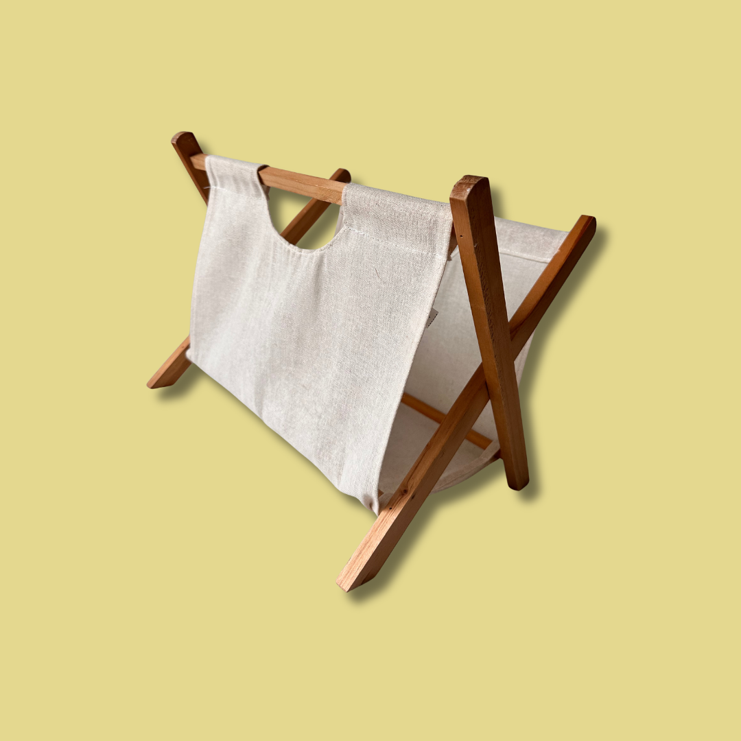 Natural Wooden Magazine Rack