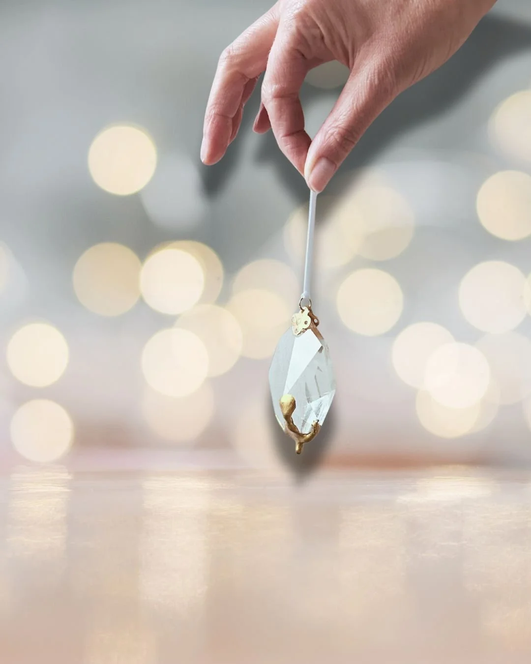 Dripping Gold & Crystal Christmas Tree Ornament