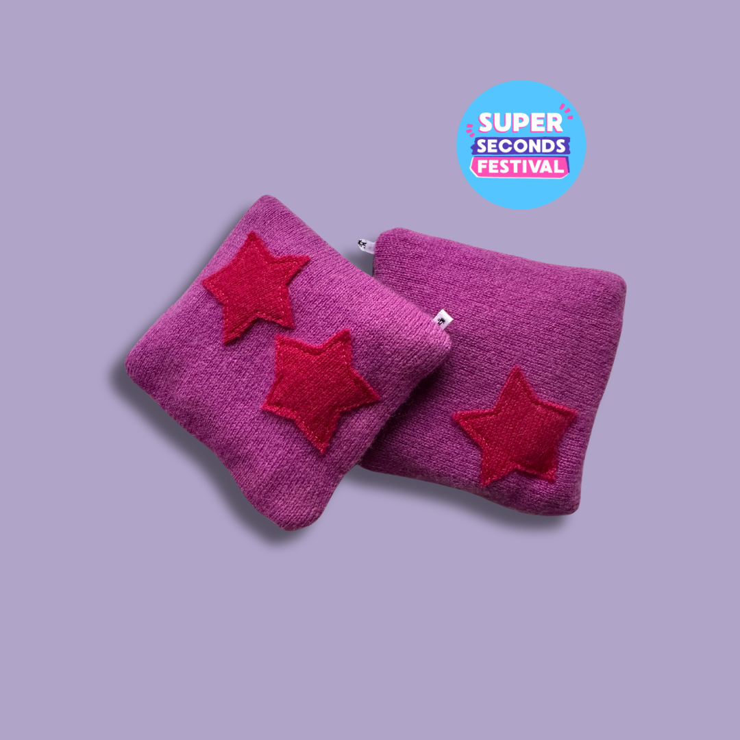 Star Cashmere Hand Warmer (Pair) : Lilac & Pink