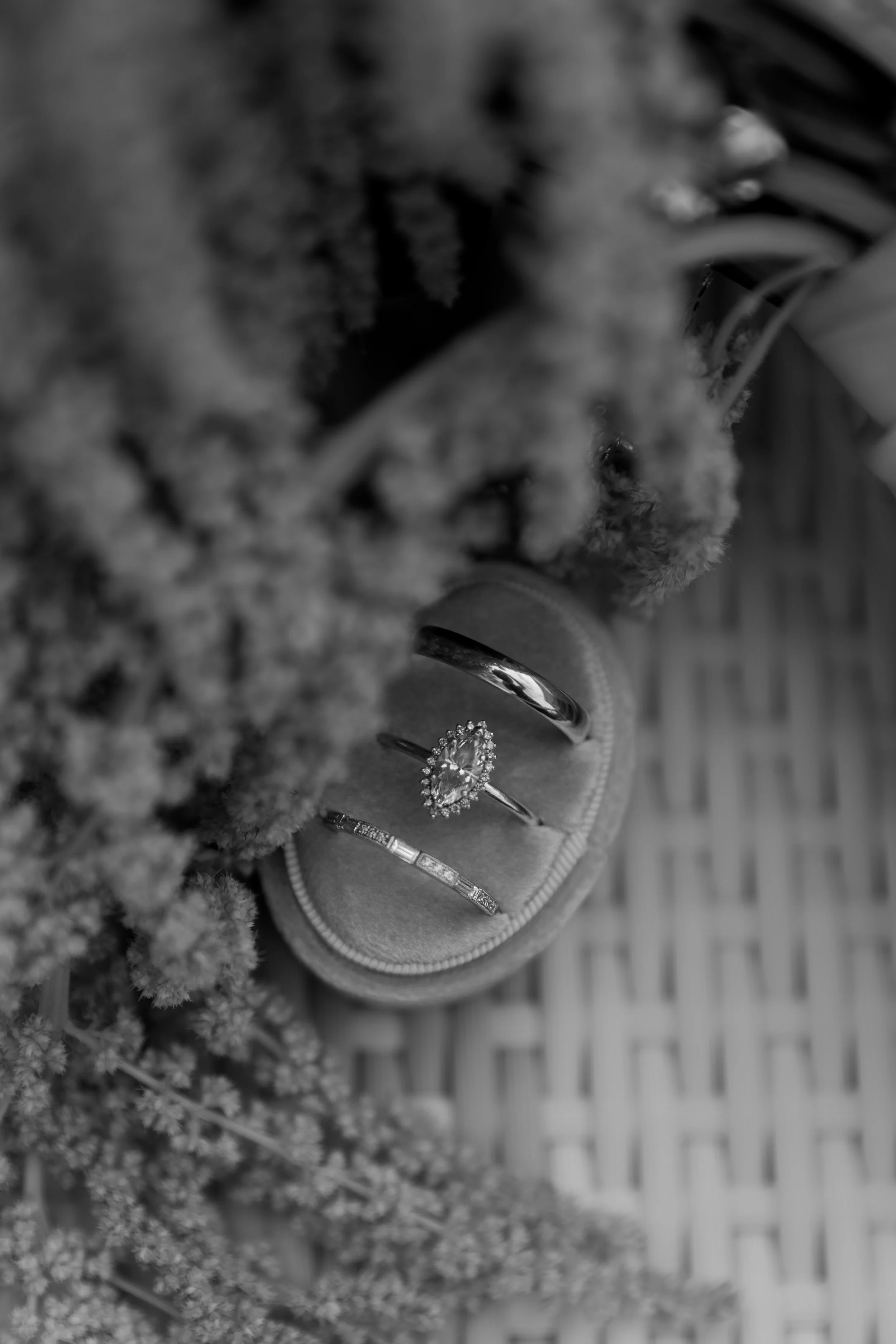 delicate wedding details, wedding rings from wedding at Terrain Gardens, Glen Mills