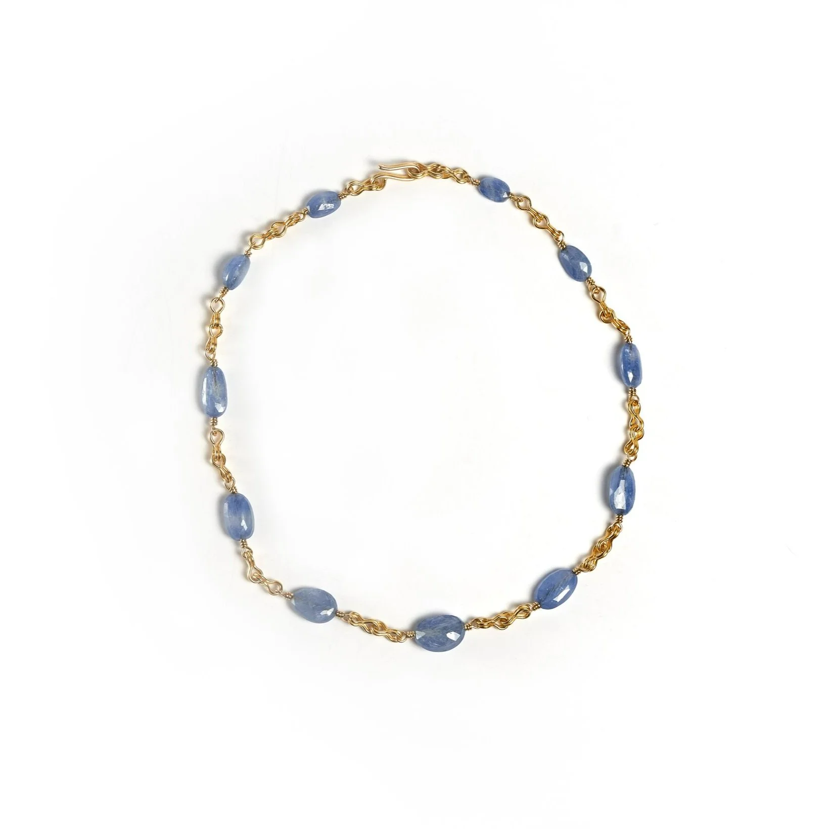 BLUE SAPPHIRE & SAILORS KNOT NECKLACE