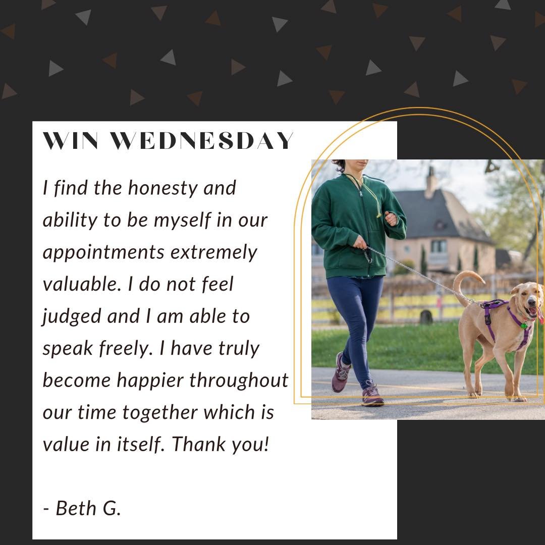 🥳 Win Wednesday 🥳

I fully believe that the pathway to health involves authenticity. Be yourself, know your values, build health, happiness ensues. 

My job is to point you to the spots that are keeping you stuck. Your job is to courageously show u