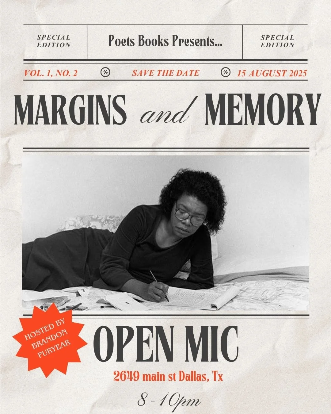 Poets Books Deep Ellum Presents: Margins & Memory