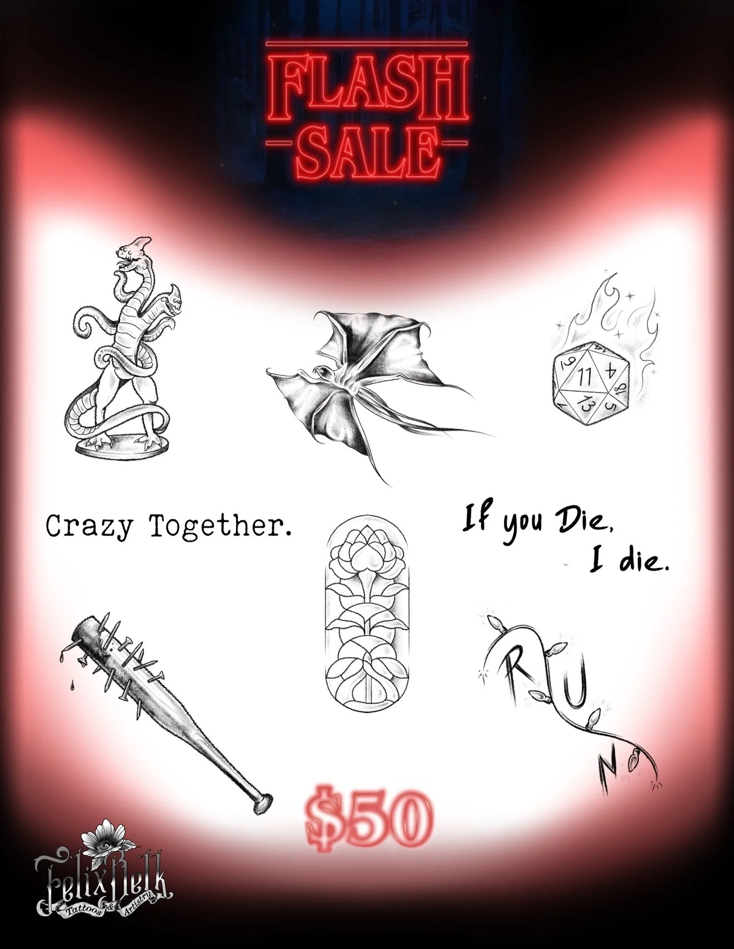 Should I Stay or Should I Go&hellip; to the STRANGER THINGS FLASH SALEEEE 👹🎸🔥

All designs are custom made by yours truly! 

Come out and see us on&hellip;
✨Sunday, January 18th 11AM - 7PM
AAAAND
✨Thursday, January 22nd 10AM - 6PM !!!

You know th