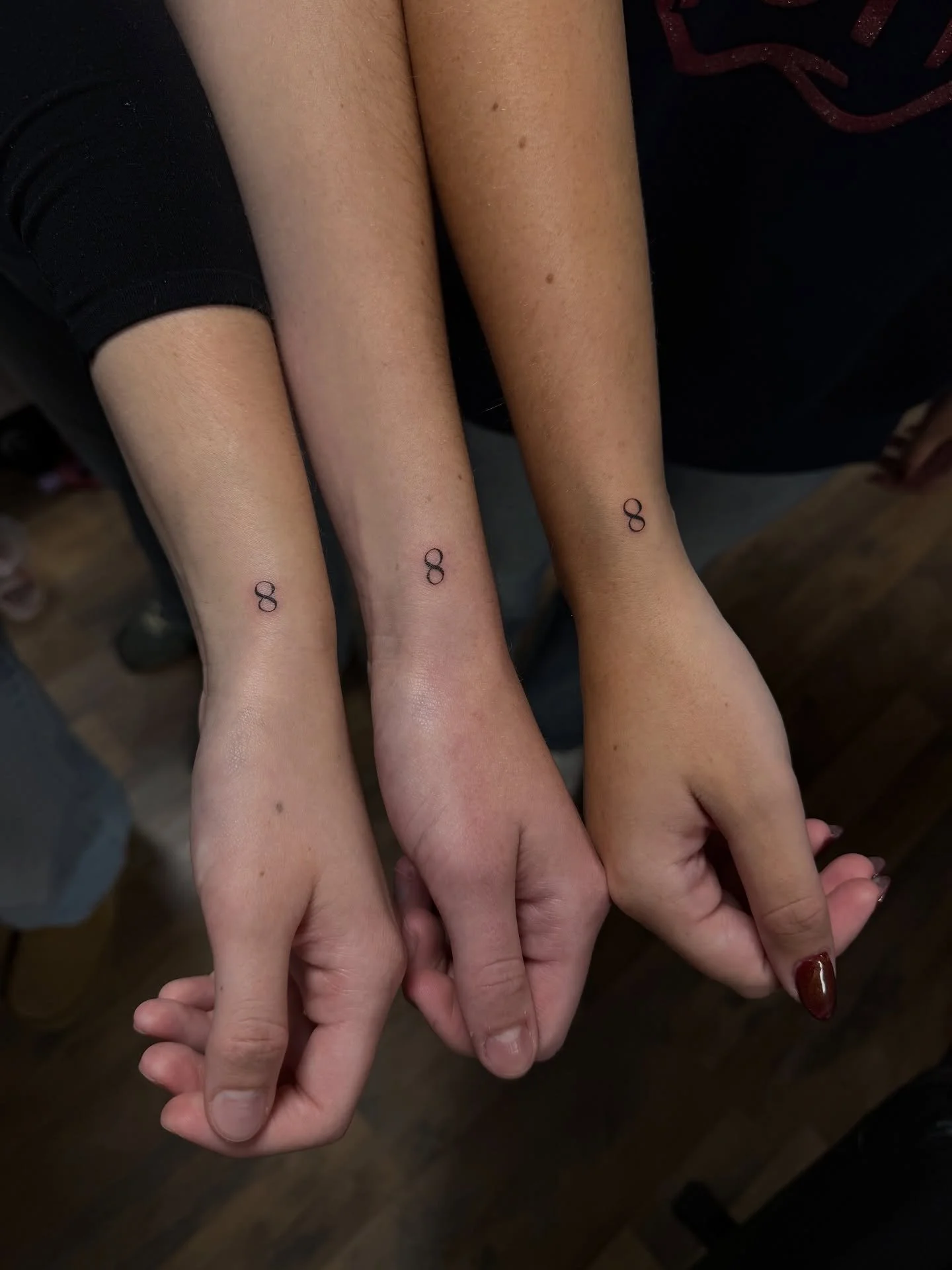 Cute story about these matching tattoos - All three of these BFFs met because they were all randomly assigned a dorm room together, only to find out that they all had the exact same birthday (5/8)!! Now they&rsquo;re best friends. How adorable! 
Does