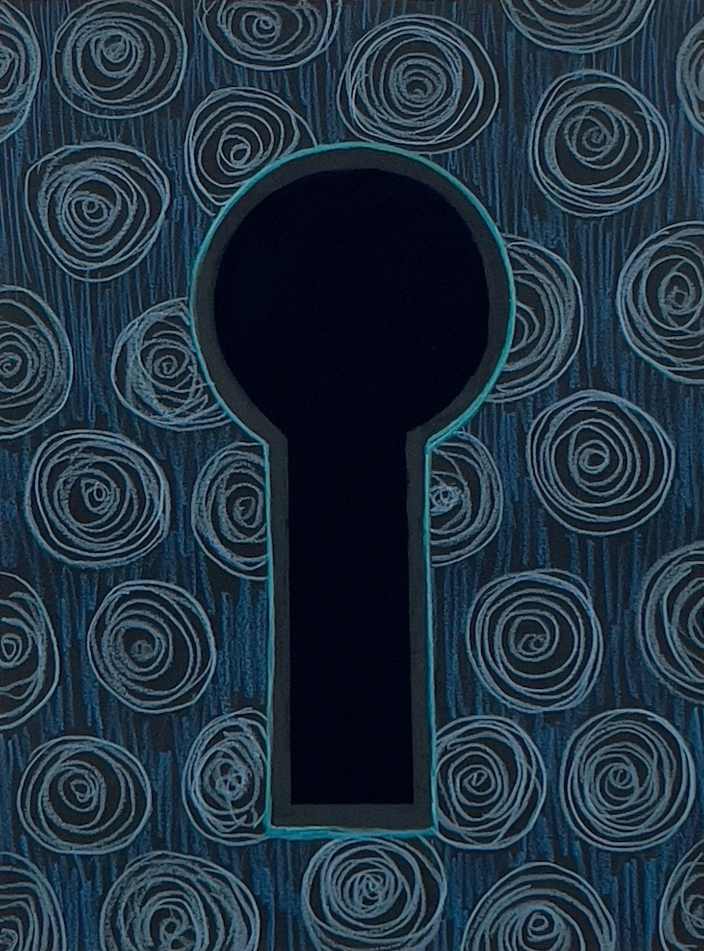 Paper Keyholes, acrylic on paper, inches, 