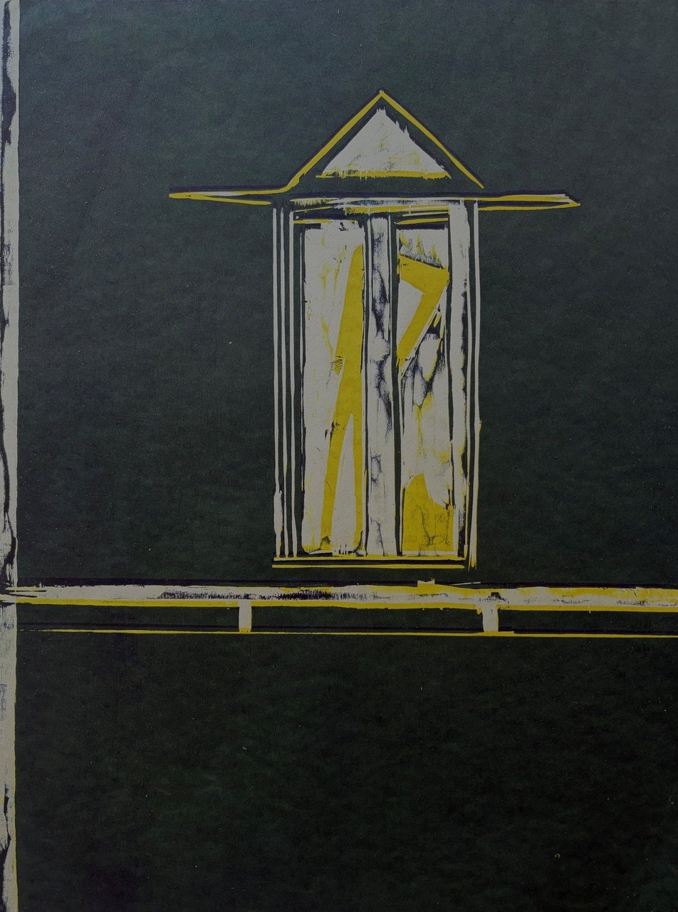 Window Vantage (Yellow) #1, 2026, woodcut, 16 x12 inches, 600.