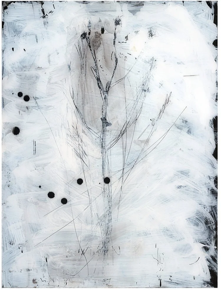 2983 From the Nature of Things Review, 28 x 21, oil, ink, etching on reversed acrylic glass.