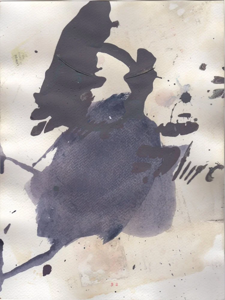 note thirteen, mixed media on 140 lb. Fabriano watercolor paper, 9 x 12” framed