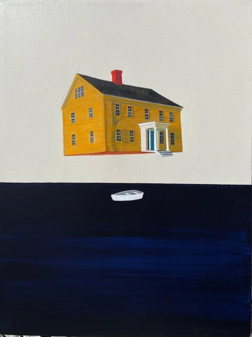 Adrift, 2024, 21 x 19 x 2”, acrylic on canvas