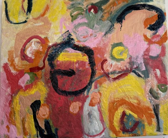 Showing Up 51, 2026, oil on sailcloth, 30 x 36 x 2 inches