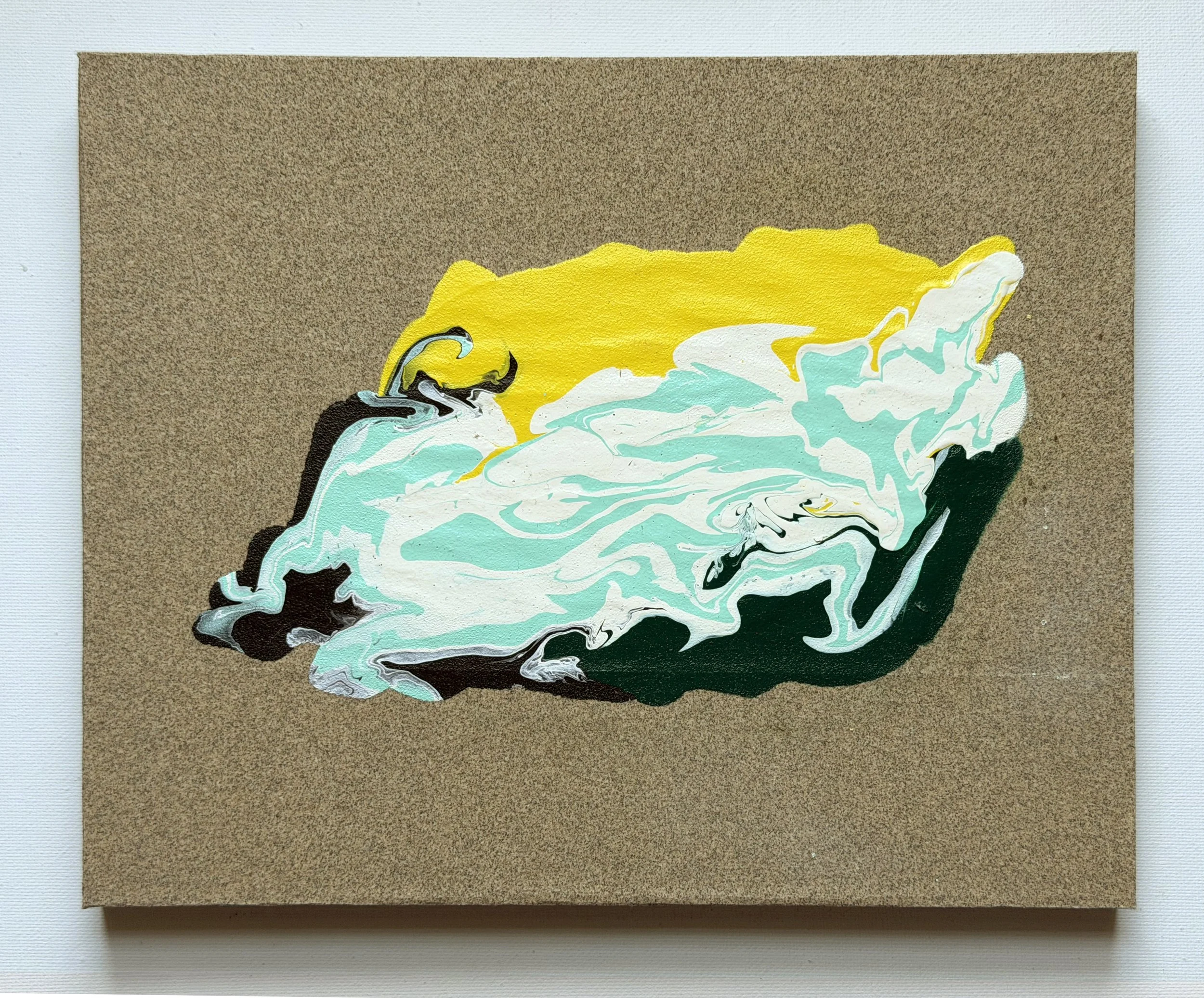 Movement in Earth, Sky &amp; Water, 2024, Water, 10 x 8 inches, acrylic Paint on Sandpaper.jpg