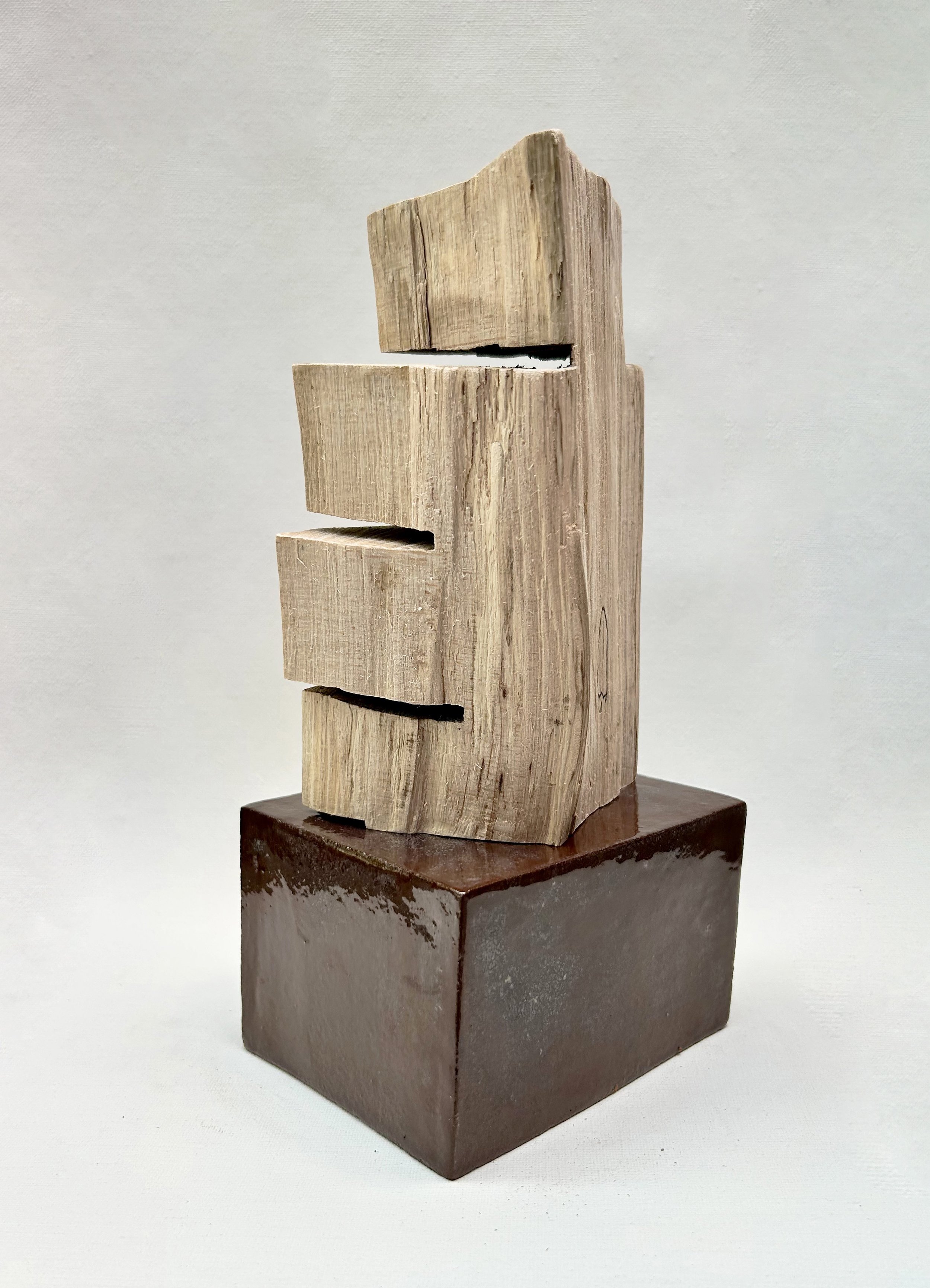Untitled, glazed ceramic and wood,10x 4.5 x 5 inches