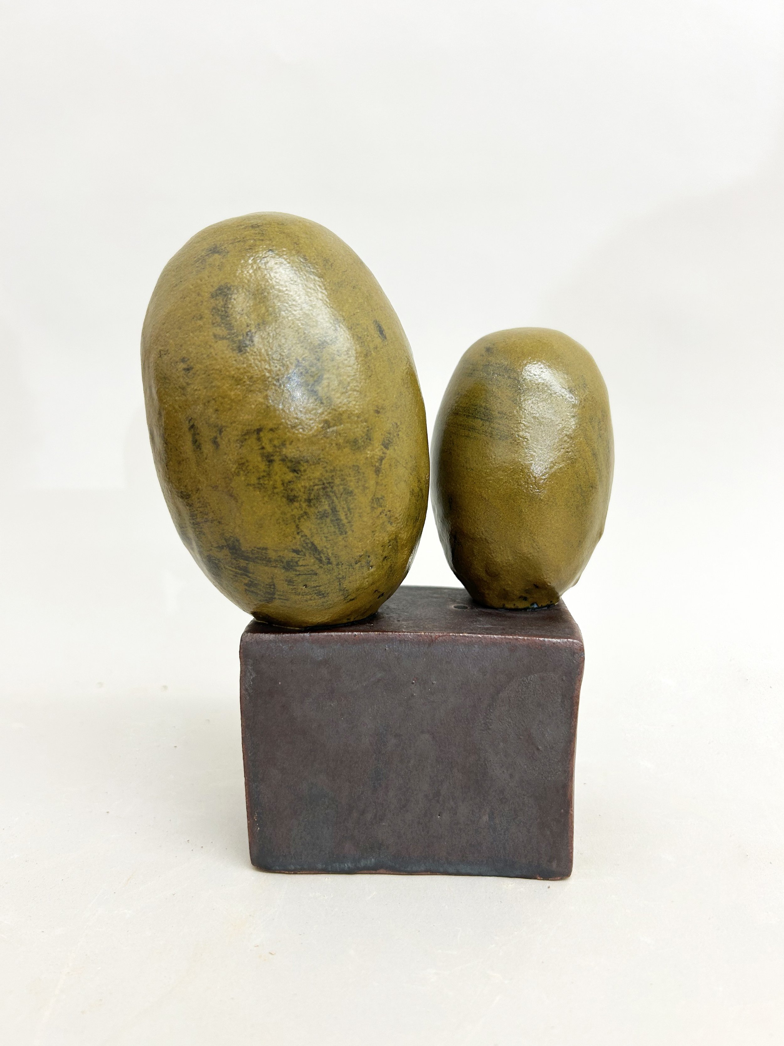 Untitled, glazed ceramic and wood,5x 6.5 x 4 inches